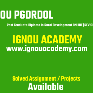 IGNOU PGDRDOL SOLVED ASSIGNMENT 2025